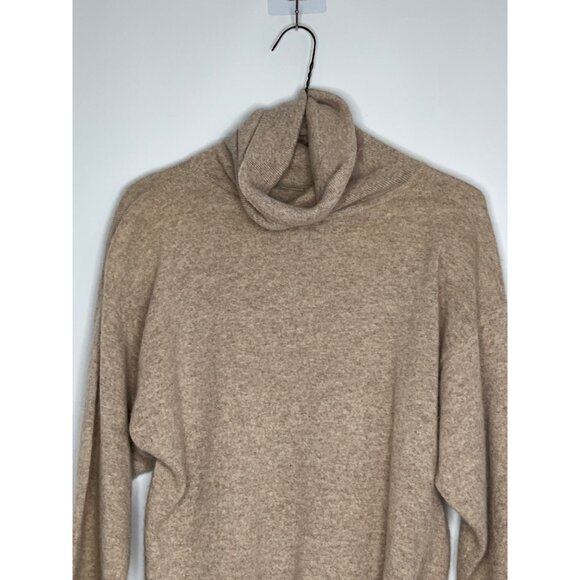 Vintage Jacqueline 100%‎ Cashmere Turtleneck Shoulder Pads Light Brown Medium - Picture 2 of 7
